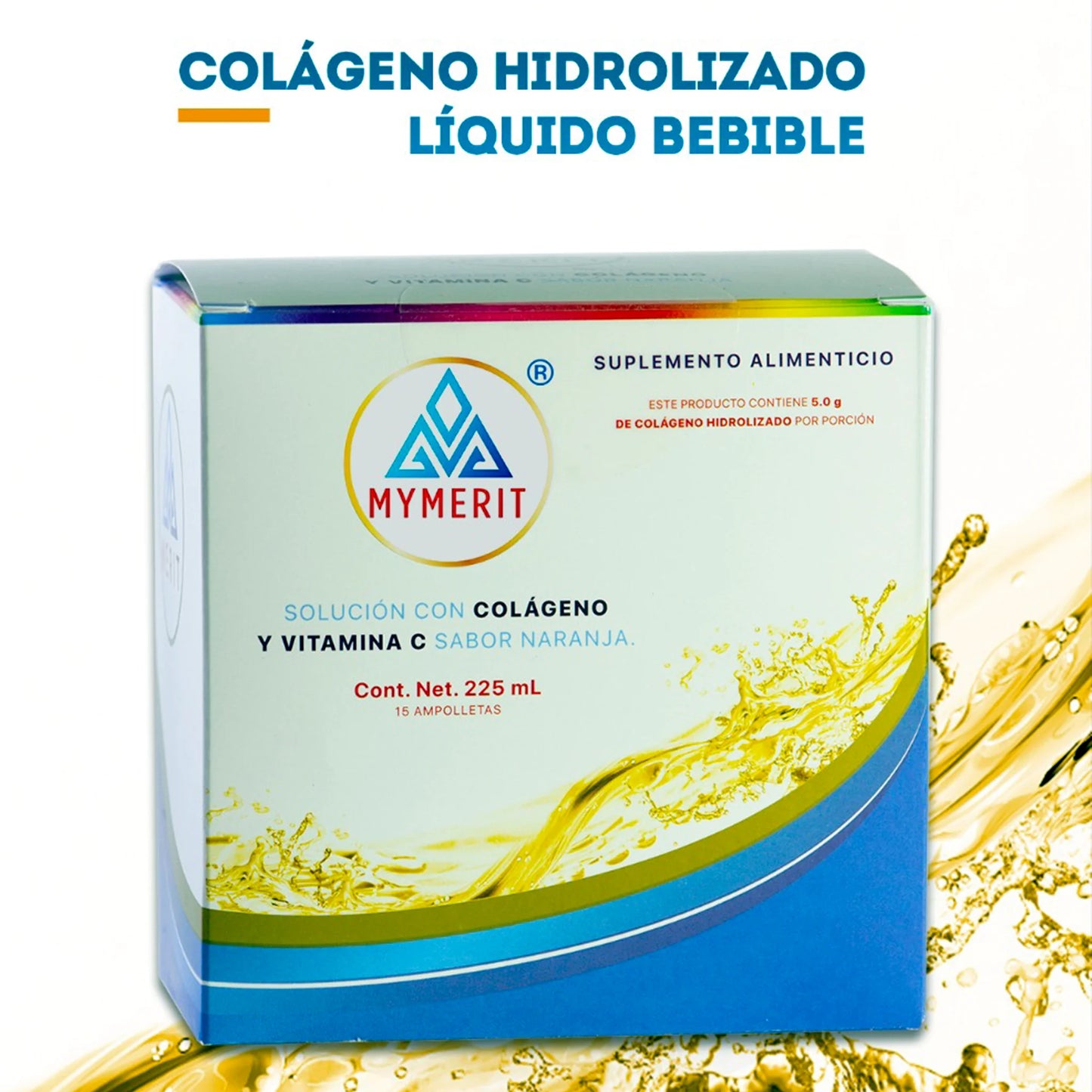 Colágeno Hidrolizado Líquido adicionado con vitamina C - 15Amps